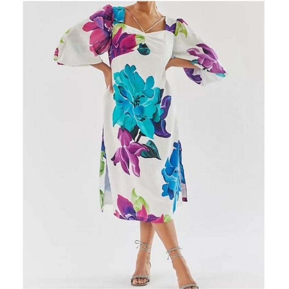 Maeve Printed Midi Dress Floral Plus size